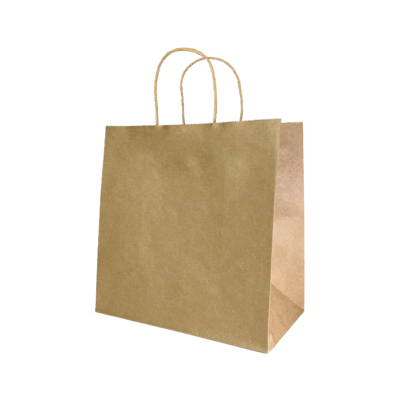 JF Kraft Takeaway Carry Bag 265x160x90mm 100pcs - VS Packaging