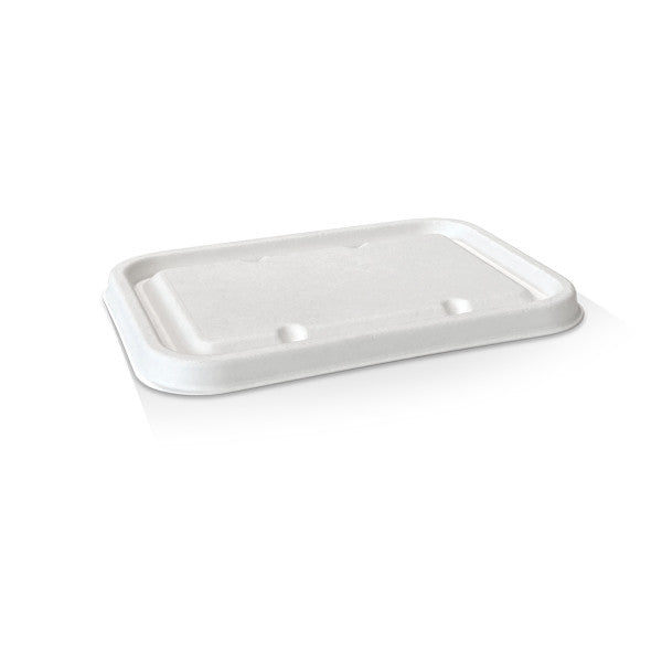 Sugarcane Rectangular Container Lid - VS Packaging