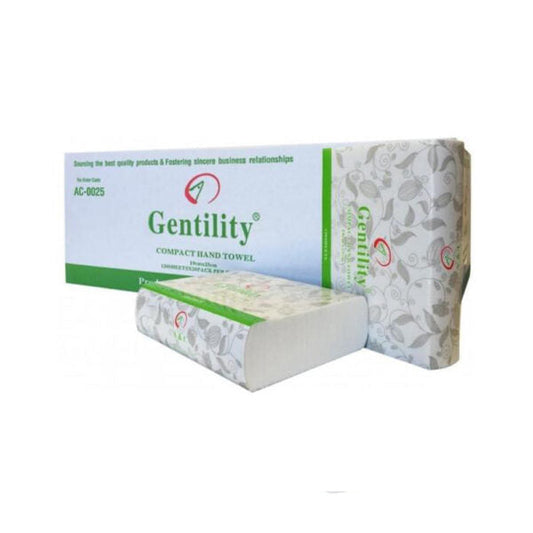 Gentility AC0025 Compact Hand Towel 19cmx25cm 1ply 2400pcs - VS Packaging