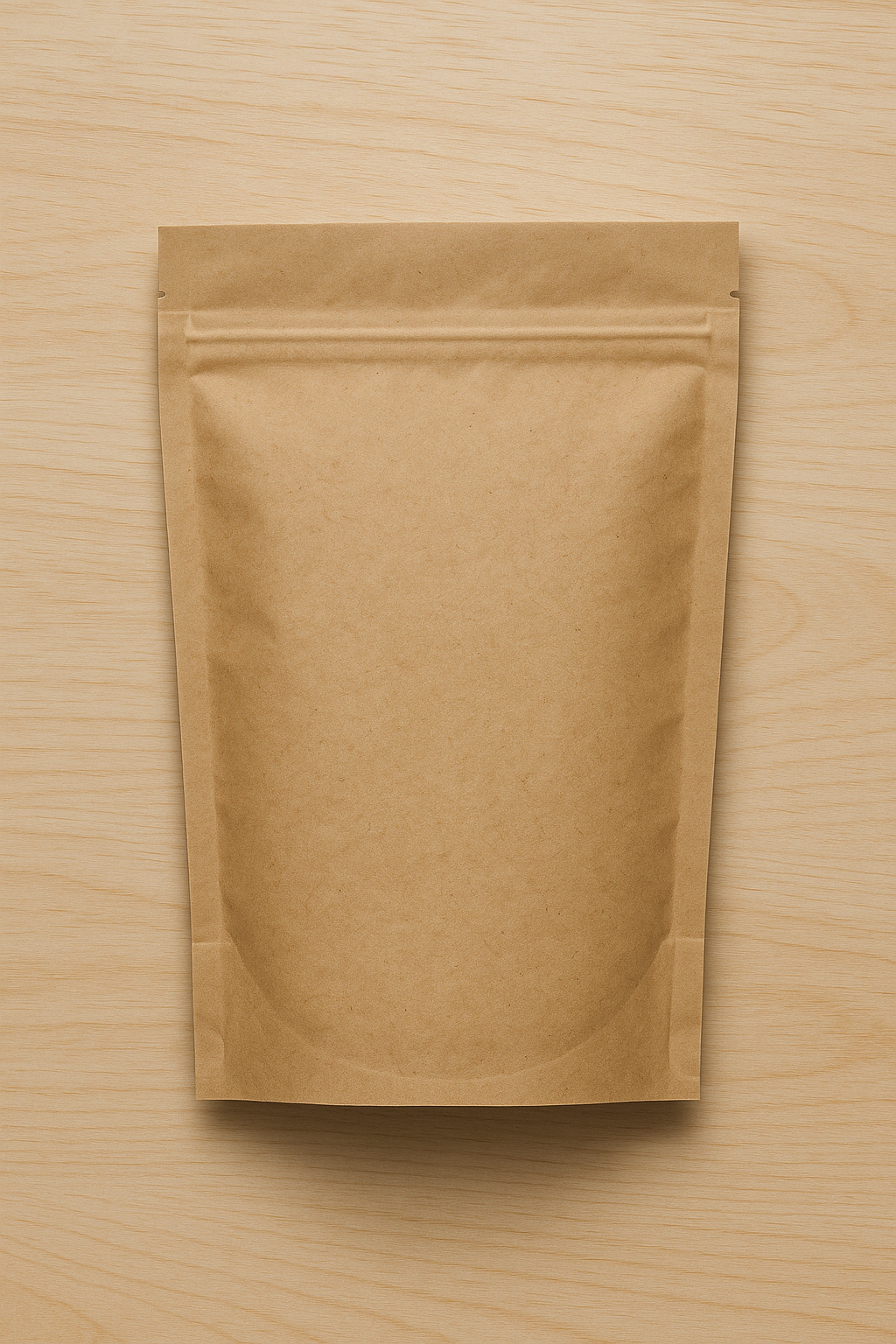 Kraft paper stand-up pouch with zip lock for food packaging, supplied by VS Packaging Australia. Ideal for eco-friendly and resealable food storage