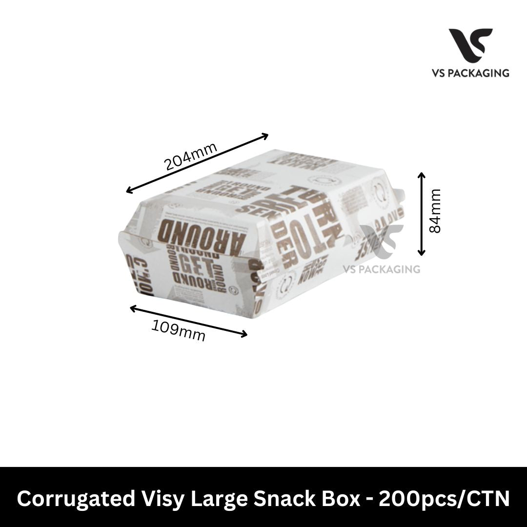 visy corrugated snack box large 204x109x84mm takeaway cardboard box for fried food and meals