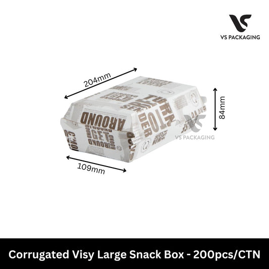 visy corrugated snack box large 204x109x84mm takeaway cardboard box for fried food and meals