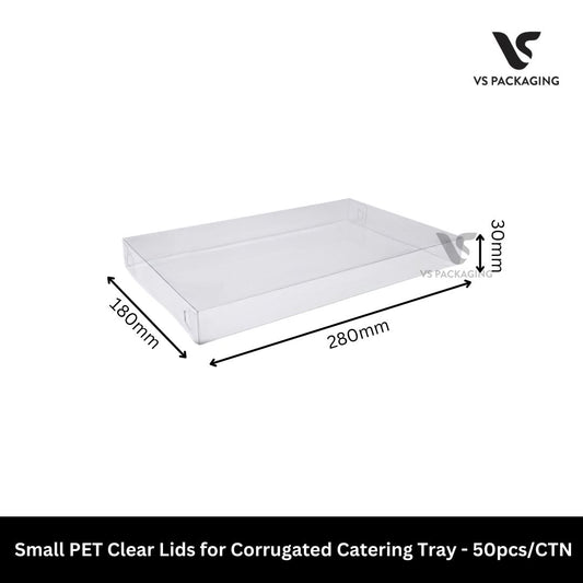 Small PET clear lid 280x180x30mm for corrugated catering tray transparent plastic lid for takeaway and catering