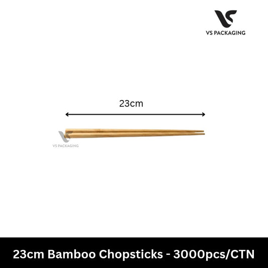 23cm Bamboo Chopsticks Eco-Friendly Disposable – 3000pcs/CTN VS Packaging