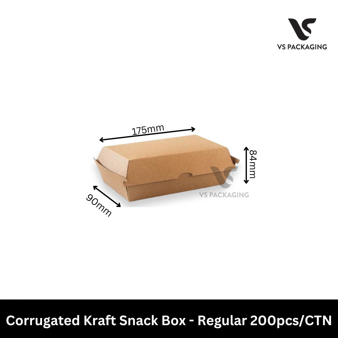 kraft corrugated snack box regular takeaway food box 175x90x84mm brown paper box for chips and fried food