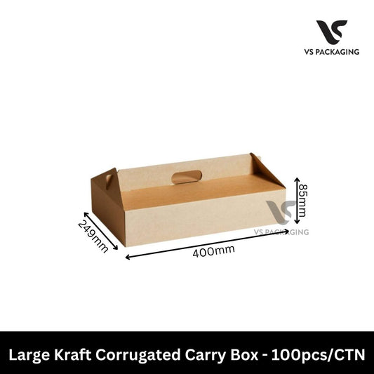 large kraft corrugated carry box takeaway packaging eco friendly 100pcs bulk Australia