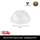 98 mm PET Dome Lids - 1000pcs/CTN VS Packaging
