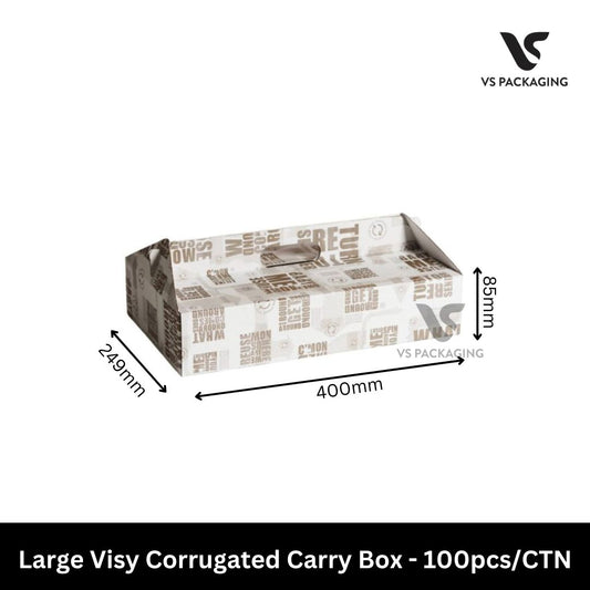 large visy corrugated carry box 400x249x85mm takeaway packaging eco friendly 100pcs Australia