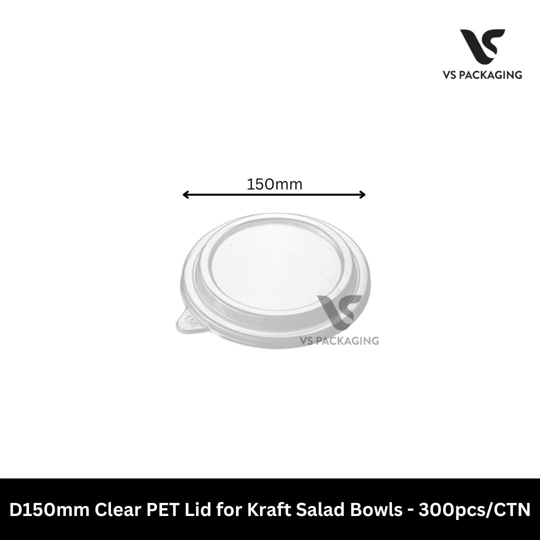 clear PET lid D150 for kraft salad bowls takeaway lid 500ml 750ml 1000ml