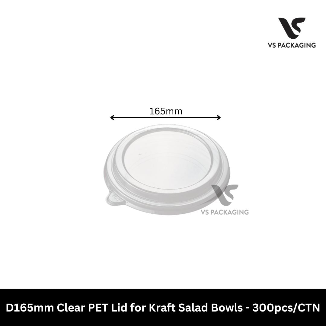 clear PET lid D165 for kraft salad bowls takeaway lid 1300ml bowl