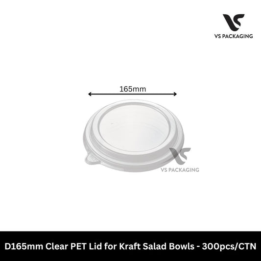 clear PET lid D165 for kraft salad bowls takeaway lid 1300ml bowl