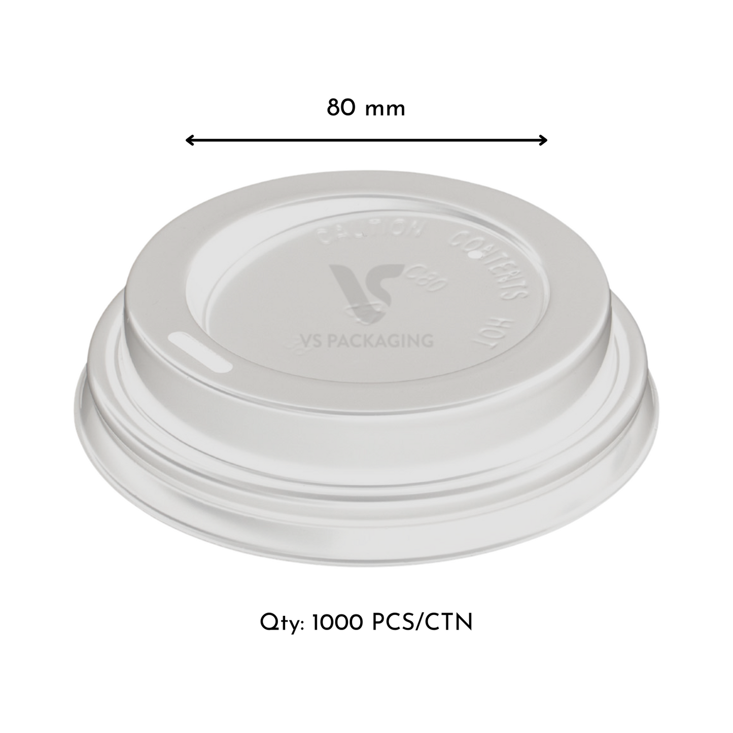 80mm White Coffee Cup Lids – Fits 8oz Paper Cups (1000pcs) VS Packaging