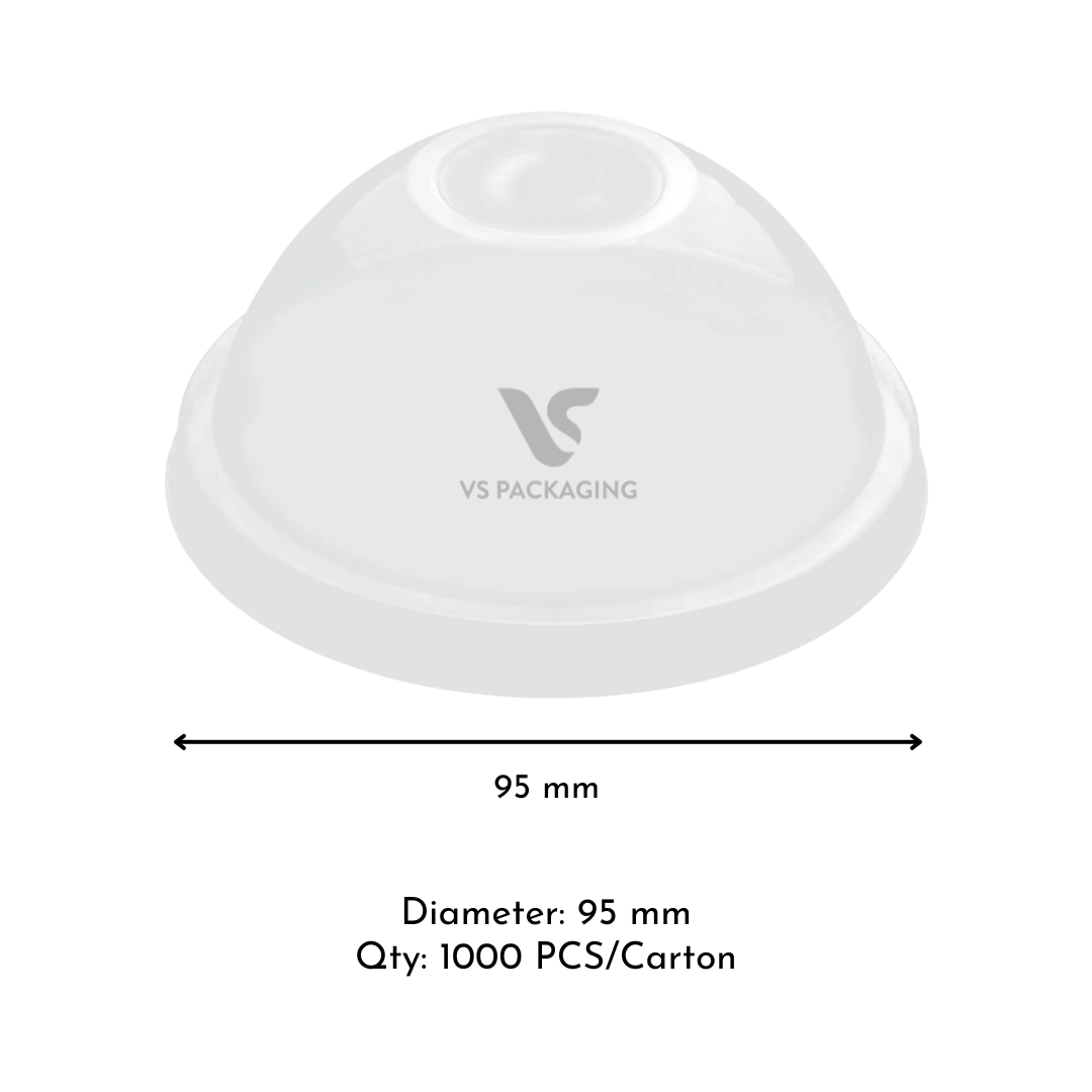 95 mm dome lid for PP plastic cups 360 ml / 500 ml / 700 ml OP-C5BH – VS Packaging Australia