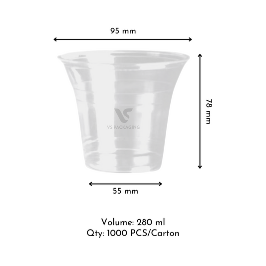 9 oz clear PET cup 280 ml disposable cold drink cup bulk pack 1,000 pcs – takeaway packaging Australia