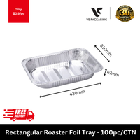 rectangular roaster foil tray 430x310x67mm disposable aluminium catering tray 100pcs carton