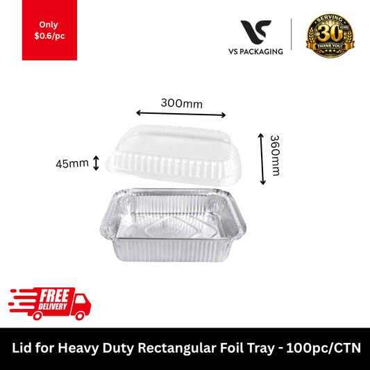 lid for heavy duty rectangular foil tray 300x360x45mm disposable catering lid 100pcs carton