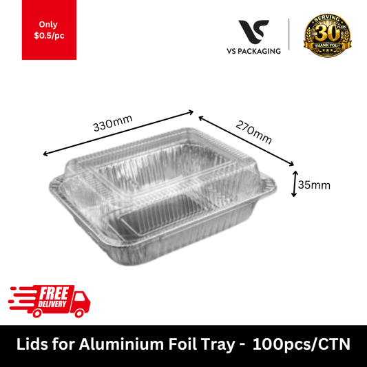lid for aluminium foil tray 330x270x35mm disposable catering tray lid 100pcs carton
