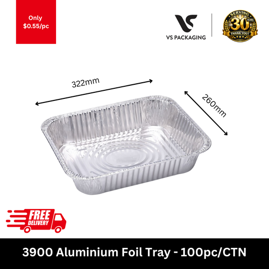 3900 aluminium foil tray 322x260x260mm disposable deep catering tray 100pcs carton