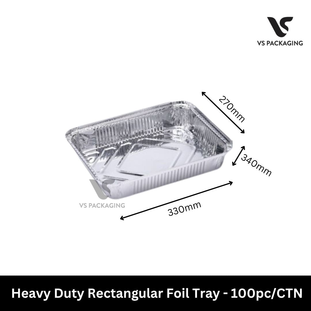 heavy duty rectangular foil tray 330x270x340mm disposable aluminium catering tray 100pcs carton