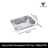 heavy duty rectangular foil tray 330x270x340mm disposable aluminium catering tray 100pcs carton