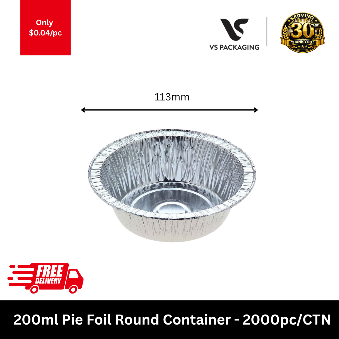 medium pie foil round container 200ml 113x34mm disposable baking tray 2000pcs carton