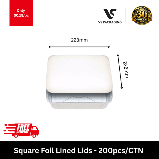 square foil lined lids 228x228mm disposable catering tray lids 200pcs carton