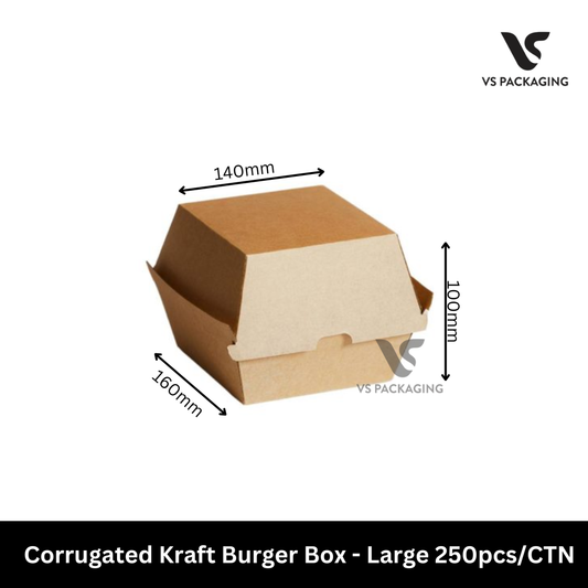 large kraft burger box eco friendly takeaway food container clamshell brown burger box 250pcs carton Australia