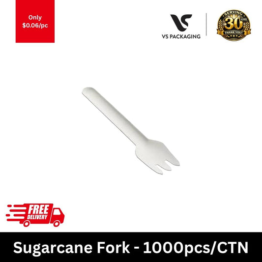 sugarcane fork biodegradable eco friendly bagasse fork takeaway cutlery disposable fork for food service