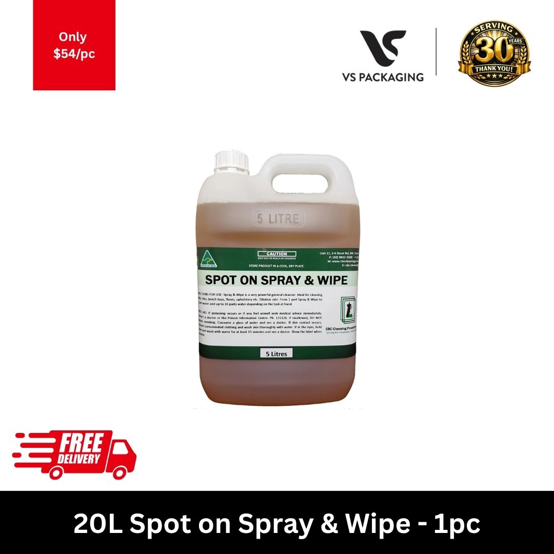 Bingo 20L Spot On Spray and Wipe commercial multi-surface cleaner for workplaces and hospitality cleaning