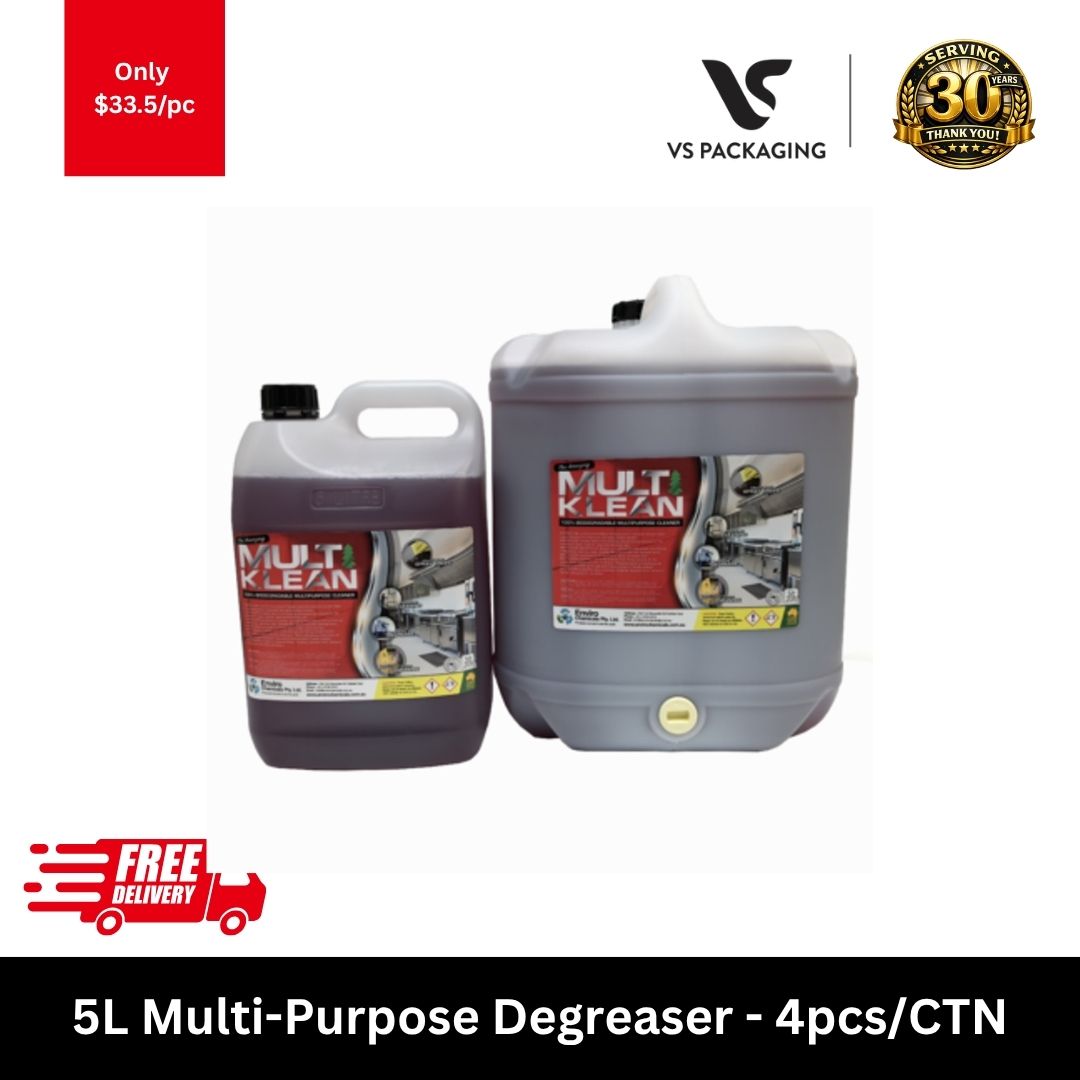 5L multi-purpose degreaser commercial heavy duty cleaner bulk carton 4 containers for kitchens and industrial cleaning