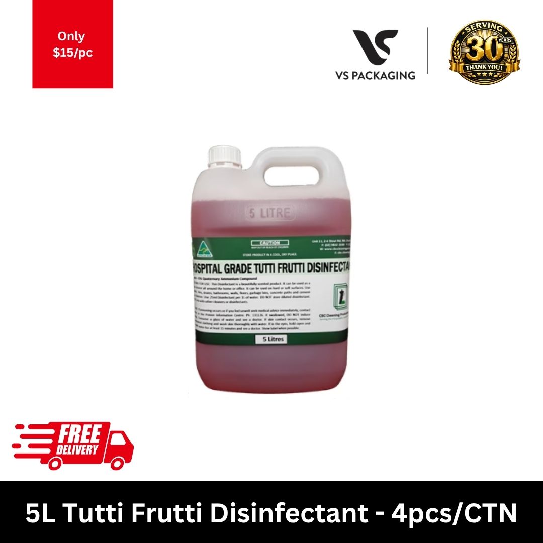 Bingo 5L Tutti Frutti disinfectant commercial surface cleaner bulk carton 4 bottles for hospitality and workplace cleaning