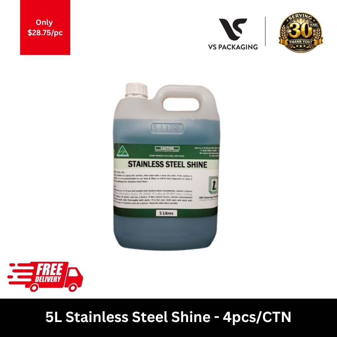 5L stainless steel shine commercial cleaner and polish for kitchens hospitality and facility cleaning