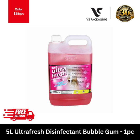 5L bubble gum disinfectant commercial surface cleaner and deodoriser for workplaces and shared facilities