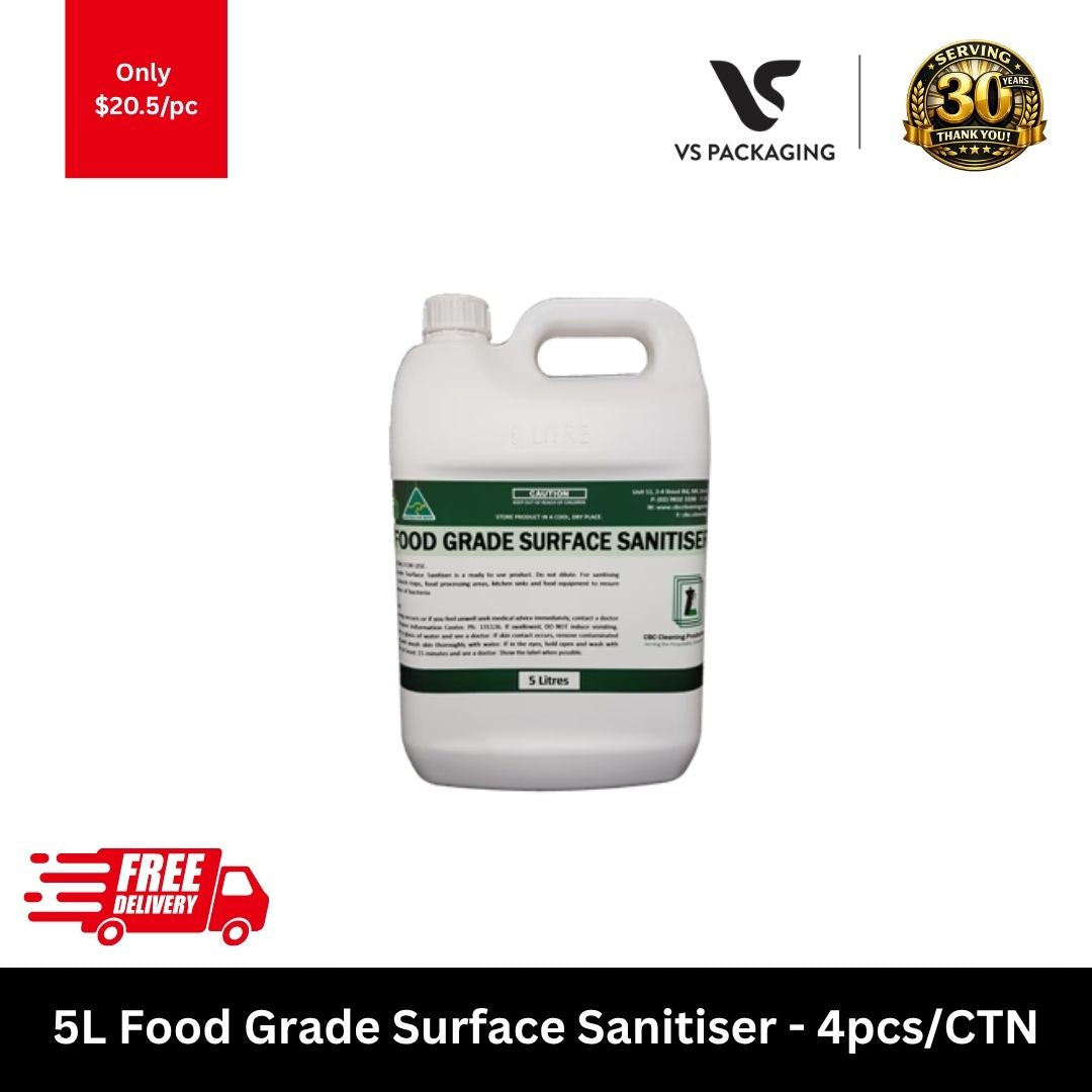 Bingo 5L food grade surface sanitiser bulk carton 4 bottles for commercial kitchens and food preparation areas