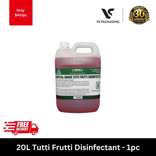 20L hospital grade tutti frutti disinfectant commercial surface sanitiser for healthcare and facility cleaning