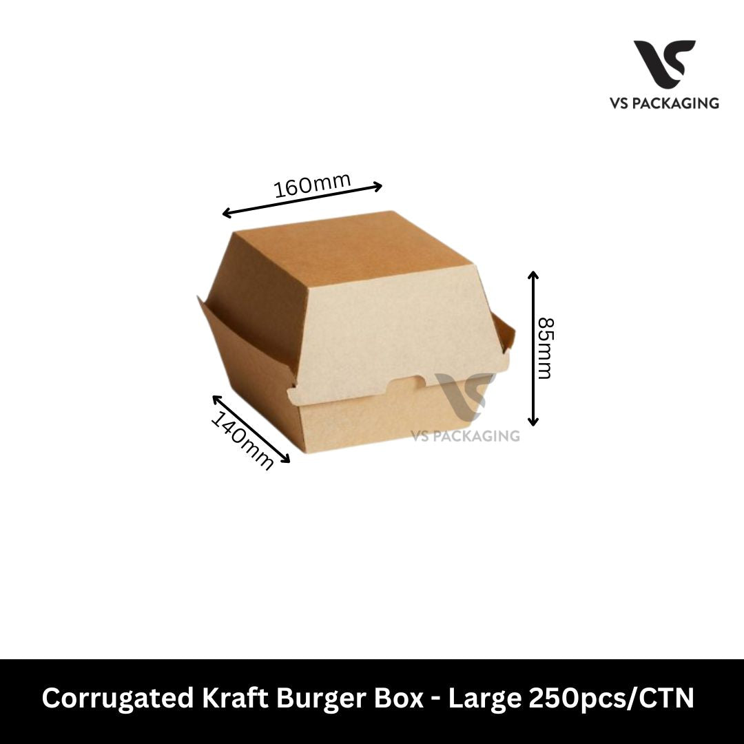 large kraft burger box eco friendly takeaway food container clamshell brown burger box 250pcs carton Australia