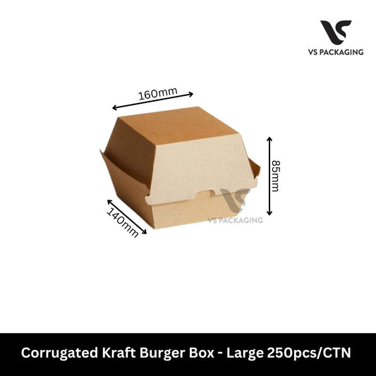 large kraft burger box eco friendly takeaway food container clamshell brown burger box 250pcs carton Australia