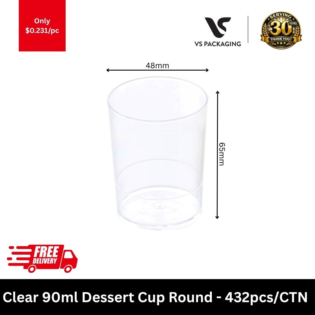 clear 90ml dessert cup round mini plastic dessert cups bulk 432pcs carton