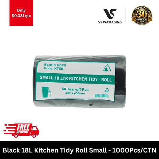 black 18L kitchen tidy bags  small bin liners roll bulk 1000pcs carton