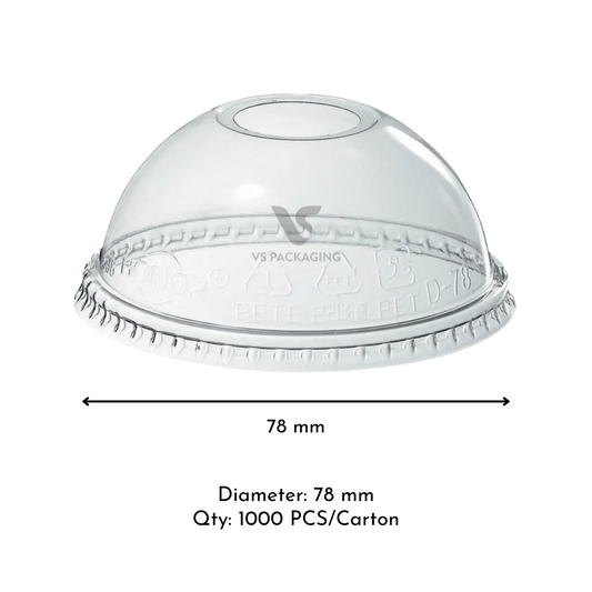Honor 78 mm PET dome lid for Honor Series PET cups – bulk takeaway packaging Australia