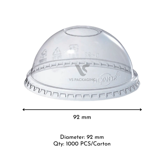 Honor 92 mm PET dome lid for Honor Series PET cups – bulk takeaway packaging Australia