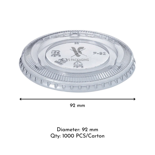 Honor 92 mm PET flat lid for Honor Series PET cups – bulk takeaway packaging Australia