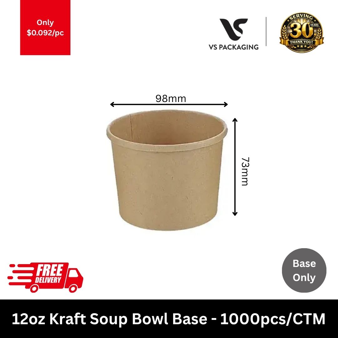 12oz kraft soup bowl base disposable takeaway paper container