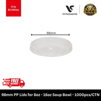 98mm PP soup bowl lids disposable plastic lids for takeaway bowls 1000pcs carton