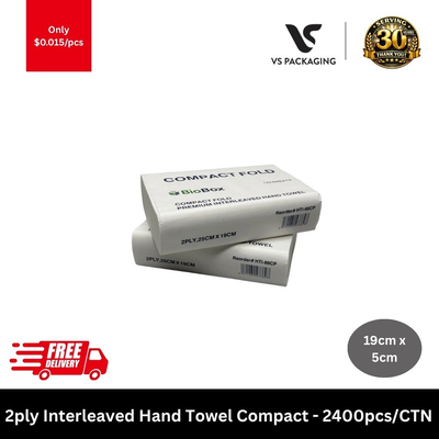 white 2 ply compact interleaved hand towels 2400 sheets dispenser compatible 19cm x 5cm