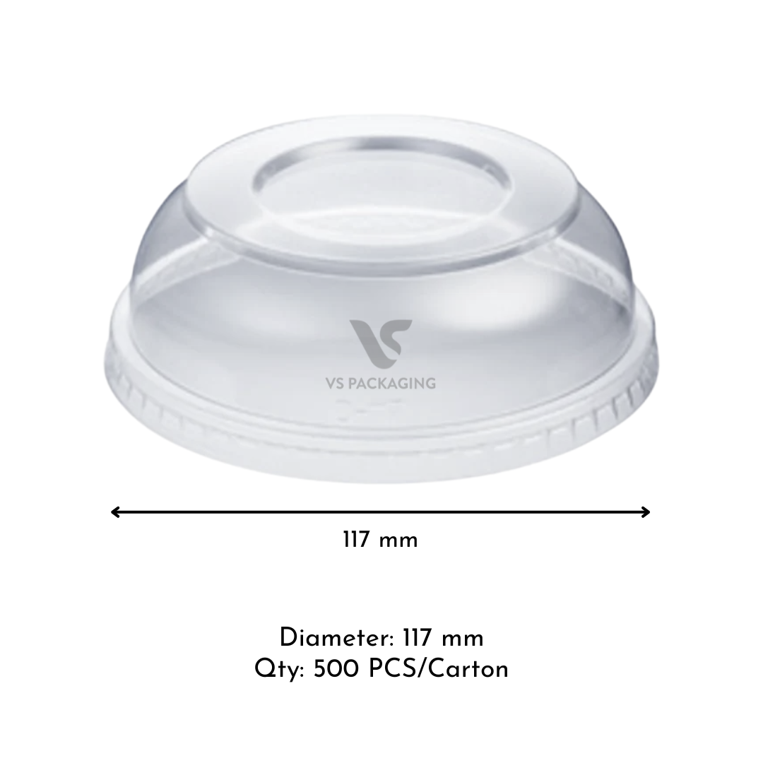 117 mm PET dome lid for PET clear round container / acai bowl – bulk takeaway packaging Australia