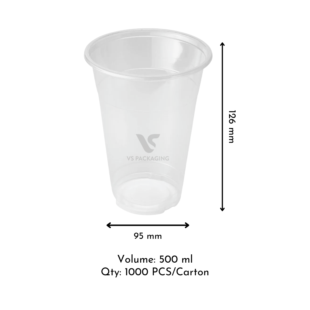 PP 500 ml Clear Plastic Cup – PP-Y500 (Sealing Machine Compatible) VS Packaging