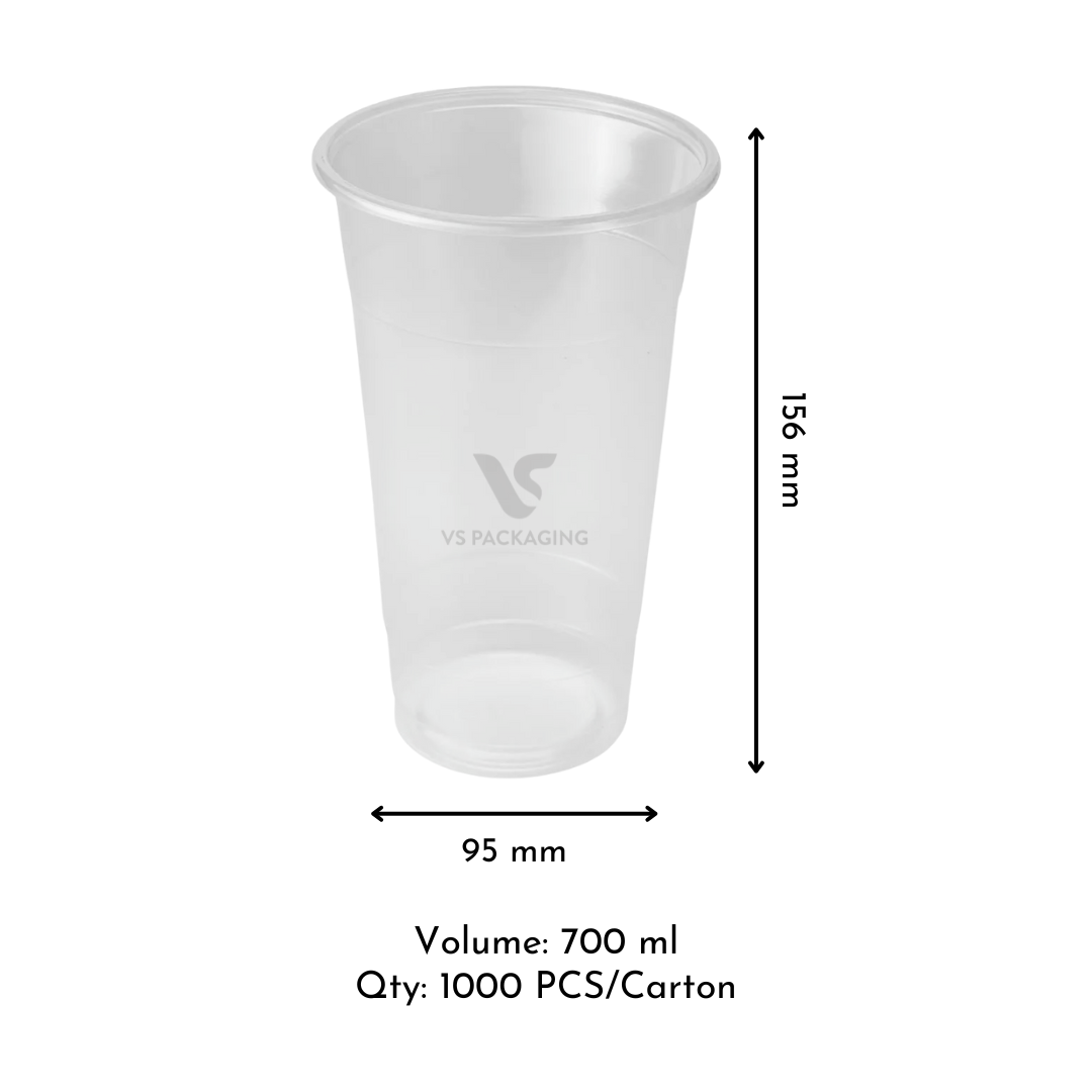 PP 700 ml clear plastic cup PP-Y700 (95 mm) for sealing machines – VS Packaging Australia
