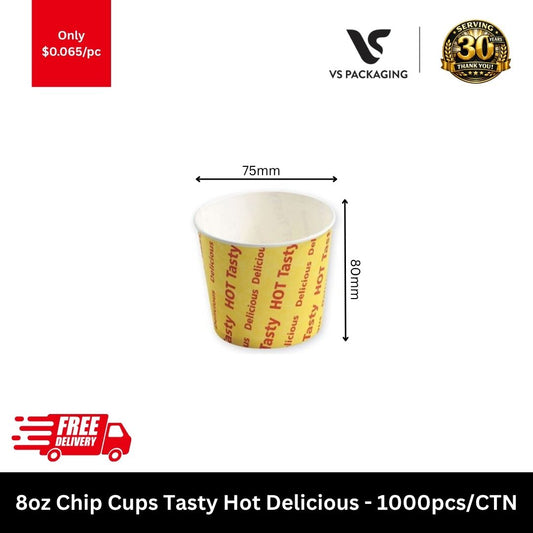 8oz tasty hot delicious paper chip cups for fries and takeaway snacks 1000pcs carton