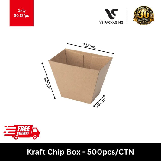 kraft paper chip boxes for hot chips fries and takeaway food packaging 500pcs carton
